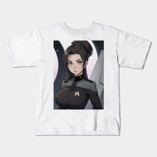 symbiote space woman Kids T-Shirt